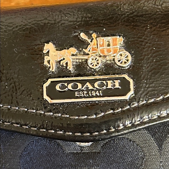 Coach Madison Op Art Monogram Wallet Clutch Signature Tri Fold Leather Canvas - Picture 6 of 7